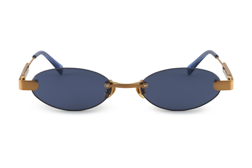 THE FU - BRUSHED GOLD / BLUE LENS