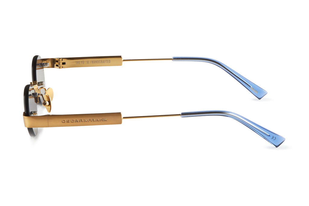 THE FU - BRUSHED GOLD / BLUE LENS